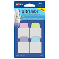 Avery 74761 1 in. Wide 1/5 Cut Ultra Tabs Repositionable Mini Tabs - Assorted Pastels (40/Pack) image number 0