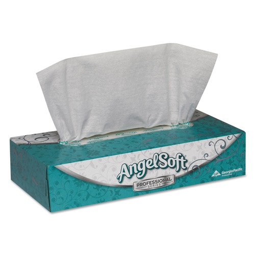 Paper Towels and Napkins | Georgia Pacific Professional 48580 2-Ply Premium Facial Tissue Flat Box - White (100 Sheets/Box) image number 0