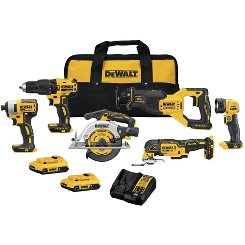Dewalt DCK675D2 | 20V MAX Brushless Lithium-Ion Cordless 6-Tool Combo Kit /w 2 Batteries (2 Ah) | DeWalt 20 V MAX BL Li-Ion 6-Tool Combo Kit w/2 Batte