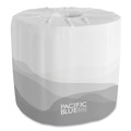 Toilet Paper | Georgia Pacific Professional 19881/01 Pacific Blue Basic Embossed Septic Safe 1-Ply Bathroom Tissues - White (80-Roll/Carton 550-Sheet/Roll) image number 0