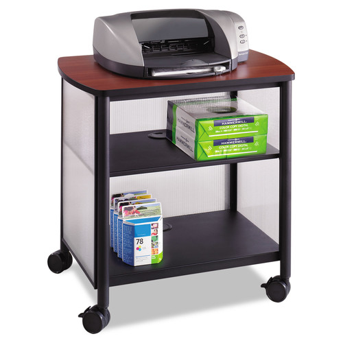 New Arrivals | Safco 1857BL Impromptu Machine Stand, One-Shelf, 26-1/4w X 21d X 26-1/2h, Black/cherry image number 0