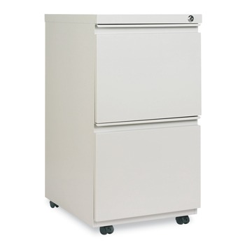 Alera ALEPBFFLG 2-Drawer 14.96 in. x 19.29 in. x 27.75 in. Metal Pedestal File with Full-Length Pull - Light Gray