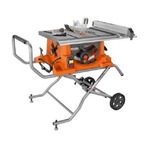 Factory Reconditioned Ridgid ZRR4513 15 Amp 10 in. Portable Table Saw with Mobile Stand