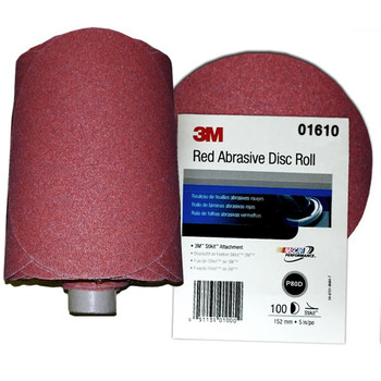 3M 1610 5 in. P80 D Weight Red Abrasive PSA Disc (100-Pack)