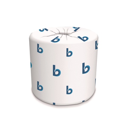 Cleaning & Janitorial Supplies | Boardwalk B6180 125 ft. 2-Ply Septic Safe Toilet Tissue - White (500 Sheets/Roll, 96 Rolls/Carton) image number 0