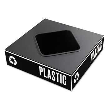 PRODUCTS | Safco 2989BL 15.25 in. x 15.25 in. x 2 in. Public Square Paper-Recycling Container Lid - Black
