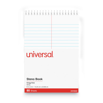 Universal O5-96920 80 Sheet 6 in. x 9 in. Gregg Rule Steno Book