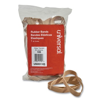 Universal UNV01105 0.06 in. Gauge Rubber Bands - Size 105, Beige (55/Pack)