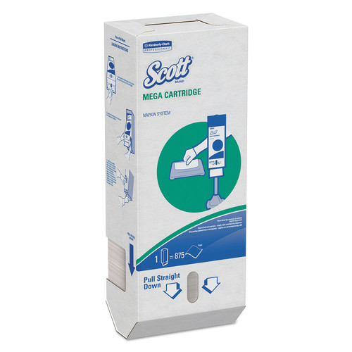 Cleaning & Janitorial Supplies | Scott 98908 Megacartridge Napkins, 1-Ply, 8 2/5 X 6 1/2, White (875/Pack, 6 Packs/Carton) image number 0