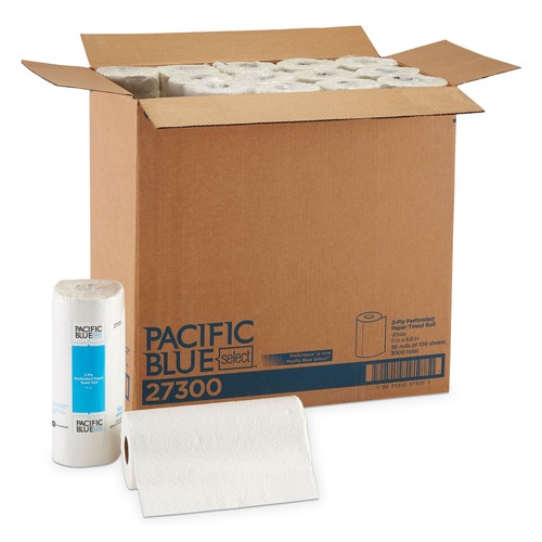 Cleaning & Janitorial Supplies | Georgia Pacific Professional 27300 Perforated Paper Towel, 8 4/5 X 11, White (100/Roll, 30 Rolls/Carton) image number 0