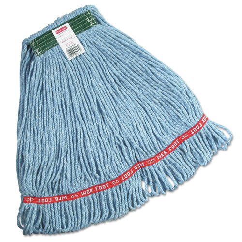 Rubbermaid Commercial FGC11206BL00 Cotton/Synthetic, Swinger Loop Wet Mop Heads - Blue, Medium (6/Carton) image number 0