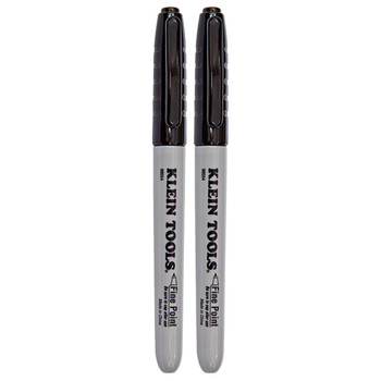 Klein Tools 98554 Fine Point Permanent Markers - Black (2/Pack)