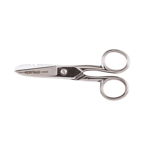Scissors | Klein Tools G100CS 1.875 in. Serrated Blade Electrician Scissors with Stripping Notches image number 0