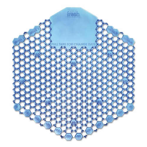 Fresh Products 2WDS60CBL Wave 3D Urinal Deodorizer Screens - Blue, Cotton Blossom (60-Piece/Carton) image number 0