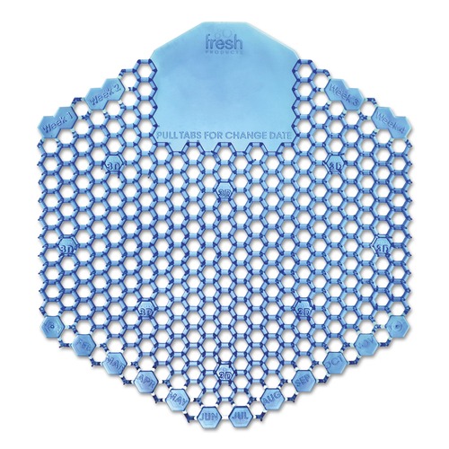 Cleaning and Janitorial Accessories | Fresh Products 2WDS60CBL Wave 3D Urinal Deodorizer Screens - Blue, Cotton Blossom (60-Piece/Carton) image number 0