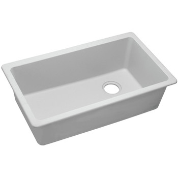 Elkay ELGU13322WH0 Quartz Classic 33 in. x 18-3/4 in. x 9-1/2 in., Single Bowl Undermount Sink (White)