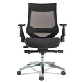New Arrivals | Alera ALEEBW4213 EB-W Series Aluminum Base 275 lbs. Capacity Multifunction Pivot Arm Mesh Chair - Black image number 0