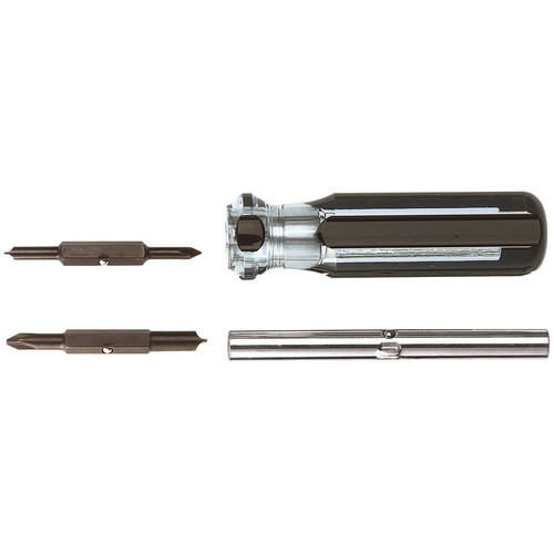 Klein Tools 32460 7 in. 4-in-1 Multi-Bit Screwdriver Ph Bit #1 and #2 Sl Bits 3/16 in. and 1/4 in. image number 0