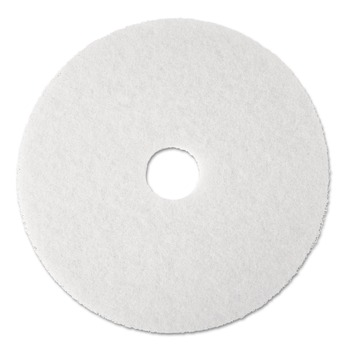 3M 4100 4100 19 in. Low-Speed Super Polishing Floor Pads - White (5/Carton)