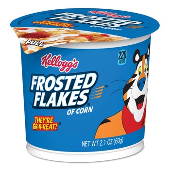 Kellogg's KEE12468 Breakfast Cereal, Frosted Flakes, Single-Serve 2.1 Oz Cup, 6/box