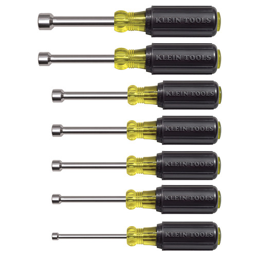 Hand Tool Sets | Klein Tools 631M 7-Piece 3 in. Shaft Magnetic Nut Driver Set image number 0