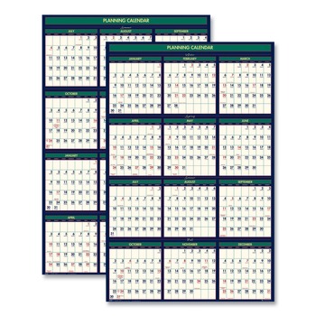 House of Doolittle 391 Recycled 24 in. x 37 in. Four Seasons Reversible Business/Academic 2021 - 2022 Calendar