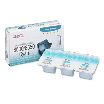 Xerox 108R00669 1033 Page Yield Solid Ink Sticks for Phaser 8500/8550 - Cyan (3-Piece/Box)