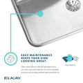 Elkay ELUHAD191655 Lustertone Undermount 21-1/2 in. x 18-1/2 in. Single Bowl ADA Sink (Stainless Steel) image number 3