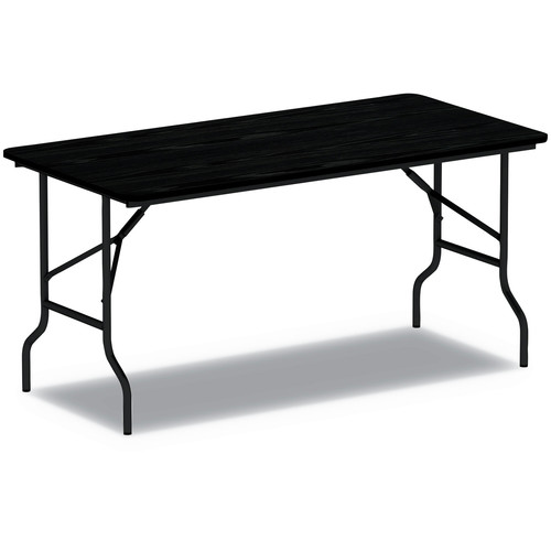 Alera ALEFT727230BK Rectangular Wood Folding Table - Black image number 0