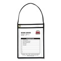 C-Line 41922 75 Sheet Capacity 1-Pocket 9 in. x 12 in. Shop Ticket Holder with Strap - Black (15/Box) image number 1