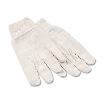 Boardwalk BWK7 8 oz. Cotton Canvas Gloves - Large, White (12 Pairs)