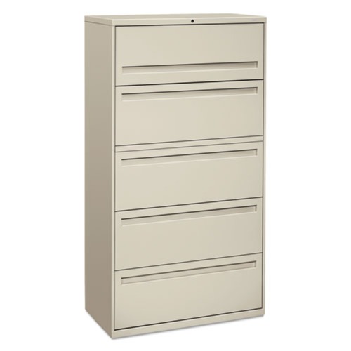  | HON H785.L.Q 36 in. x 18 in. x 64.25 in. 700 Series Five Drawer Lateral File with Roll-Out Shelf - Light Gray image number 0