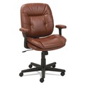 OIF OIFST4859 Swivel/Tilt Leather Task Chair (Fixed T-Bar Arms/ Chestnut Brown) image number 1