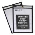 C-Line 46069 50 Sheets 6 in. x 9 in. Shop Ticket Holders Stitched - Clear (25/Box) image number 1