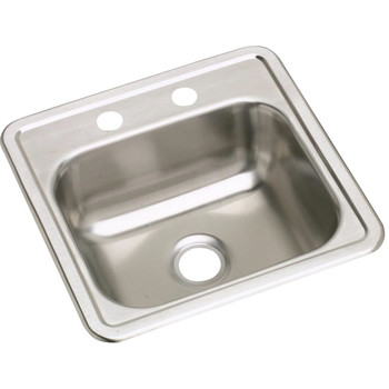 FIXTURES | Elkay D115161 Dayton Top Mount 15 in. x 15 in. Single Bowl Bar Sink (Stainless Steel)