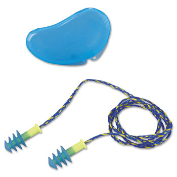 Howard Leight by Honeywell FUS30-HP 100-Pair Fusion 27 dB Corded Multiple-Use Earplugs - Blue/White, Regular