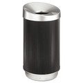 Safco 9799BL 38 gal. Round, Polyethylene, At-Your-Disposal Vertex Receptacle - Black/Chrome image number 0