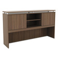 Alera ALESE266615WA 66 in. x 15 in. x 42.5 in. Sedina Series Hutch with Sliding Doors - Modern Walnut image number 0