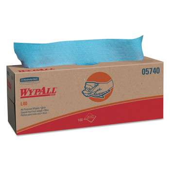 PRODUCTS | WypAll KCC 05740 L40 Pop-Up Box 9.8 in. x 16.4 in. Towels - Blue (9 Boxes/Carton, 100/Box)
