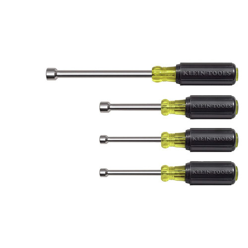 Nut Drivers | Klein Tools 633 4-Piece 3 in. Shafts Cushion Grip Nut Driver Set image number 0