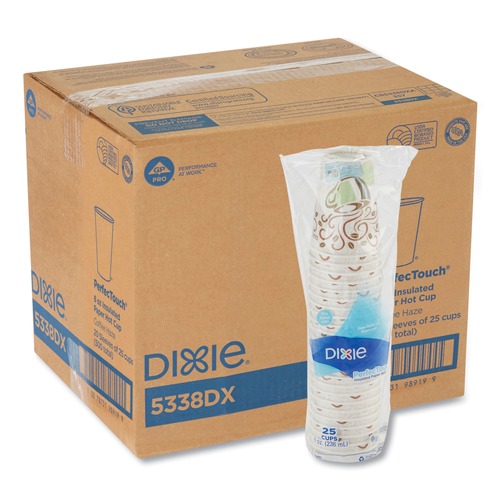 New Arrivals | Dixie 5338DX 8oz Paper Hot Cups Coffee Dreams Design (500/Carton) image number 0