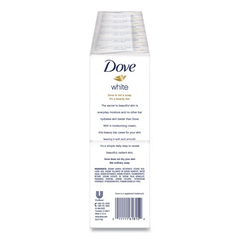 Dove CB610795 Light Scent 4.25 oz. Beauty Bar Soap - White (72-Piece/Carton)