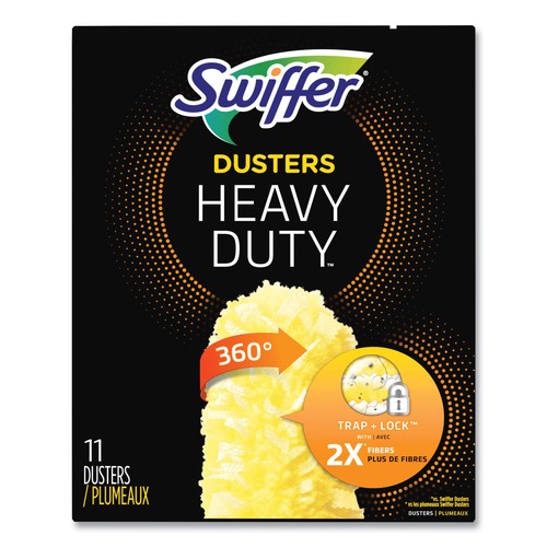Dusters | Swiffer 99035 Heavy Duty Dust Lock Fiber 2 in. x 6 in. Dusters - Yellow (33/Carton) image number 0