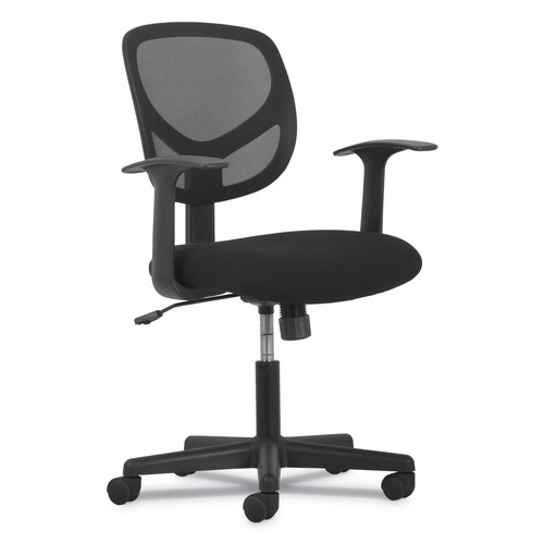 New Arrivals | Basyx HVST102 1-Oh-Two 250 lbs. Capacity Mid-Back Task Chair - Black image number 0