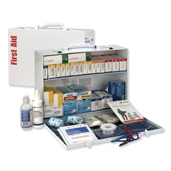 EMERGENCY RESPONSE | First Aid Only 90573 ANSI 2015 Class Bplus Type I and II Industrial Metal Case First Aid Kit for 75 People (466-Pieces/Kit)
