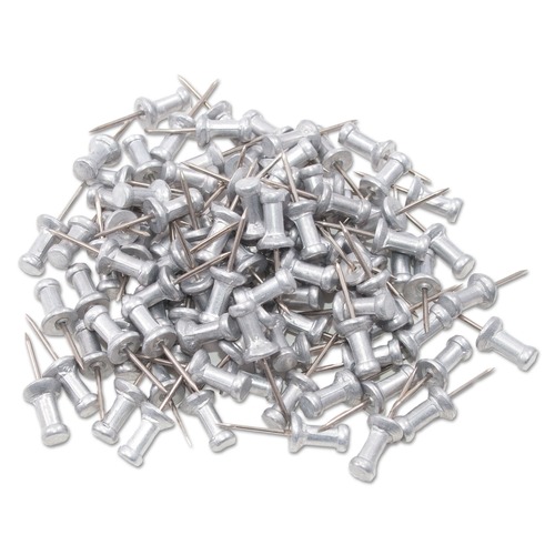 New Arrivals | GEM CPAL4 Aluminum Head Push Pins, Aluminum, Silver, 1/2-in, 100/box image number 0