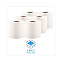 Cleaning and Janitorial Accessories | Boardwalk B6400 7.87 in. x 10 in. 2-Ply Perforated Center-Pull Hand Towels - White (600/Roll, 6 Rolls/Carton) image number 3