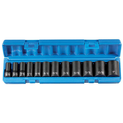 Grey Pneumatic 1202SD 12-Piece 3/8 in. Drive 12 Point Semi-Deep Length Impact Set image number 0