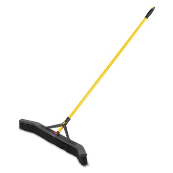 CLEANING AND SANITATION | Rubbermaid Commercial 2018728 36 in. Polypropylene Bristles, Maximizer Push-to-Center Broom - Yellow/Black