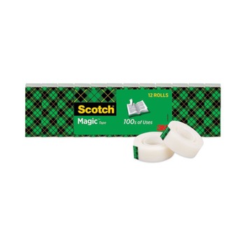 Scotch 810K12 1 in. Core 0.75 in. x 83.33 ft. Magic Tape Value Pack - Clear (12-Piece/Pack)